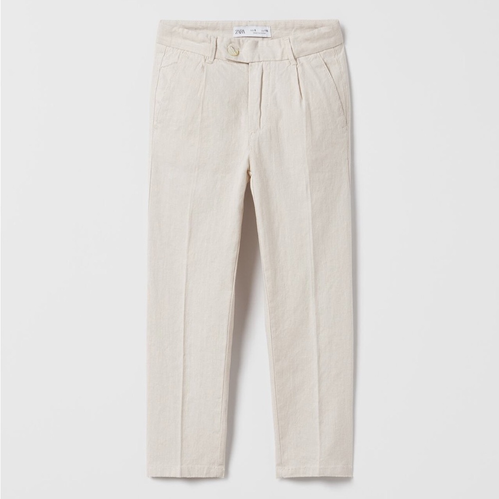 •Zara• NWT Boys beige linen blend suit pants